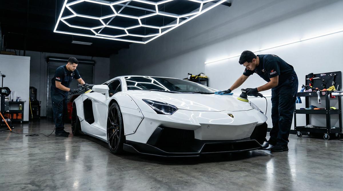 黑丝汽车美容视频